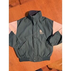 Vintage Dunbrooke Canvas Jacket Mens L Embroidered  Bomber,‎ Green White EUC